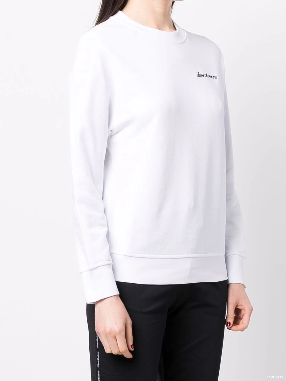 Cheap Women Love heart-detail neck Moschino sweatshirt crew 0405